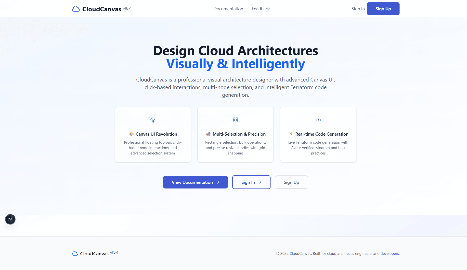 CloudCanvas Homepage