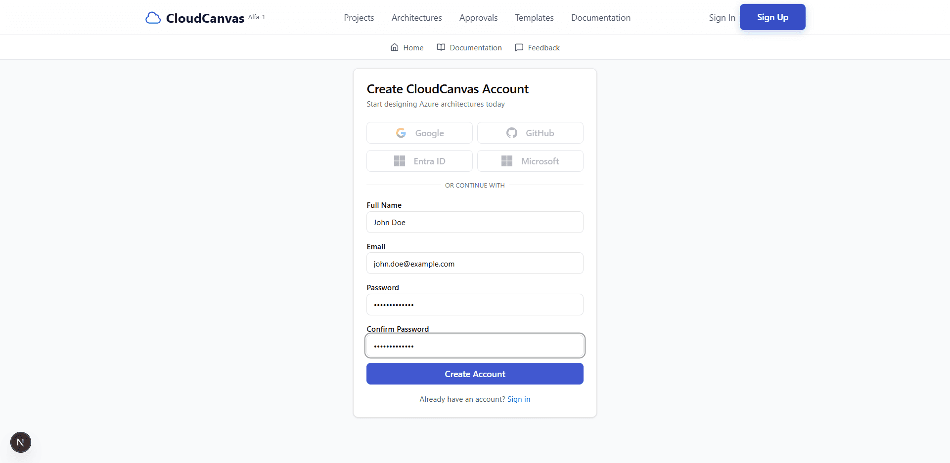 Filled Registration Form