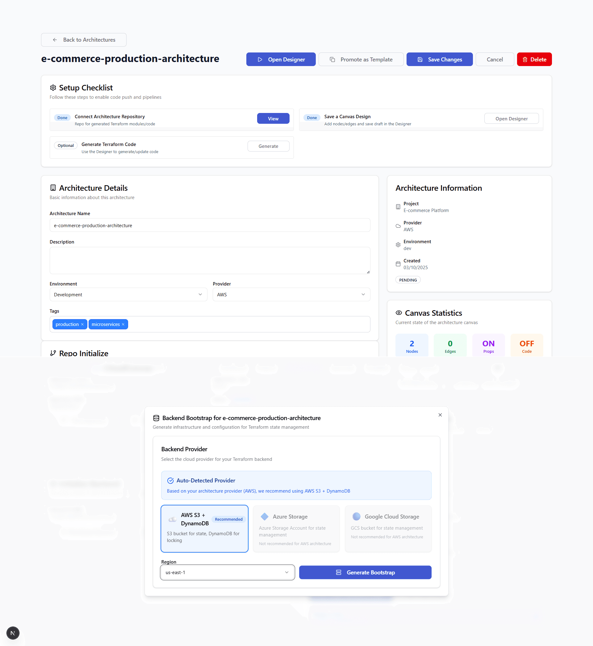 Backend Bootstrap Dialog